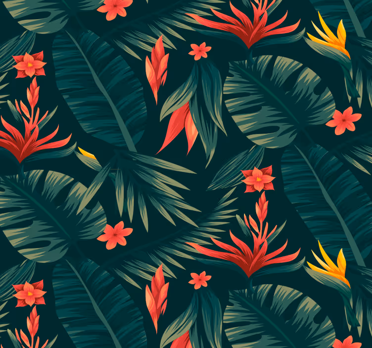 Papel pintado naturaleza flora tropical - TenVinilo