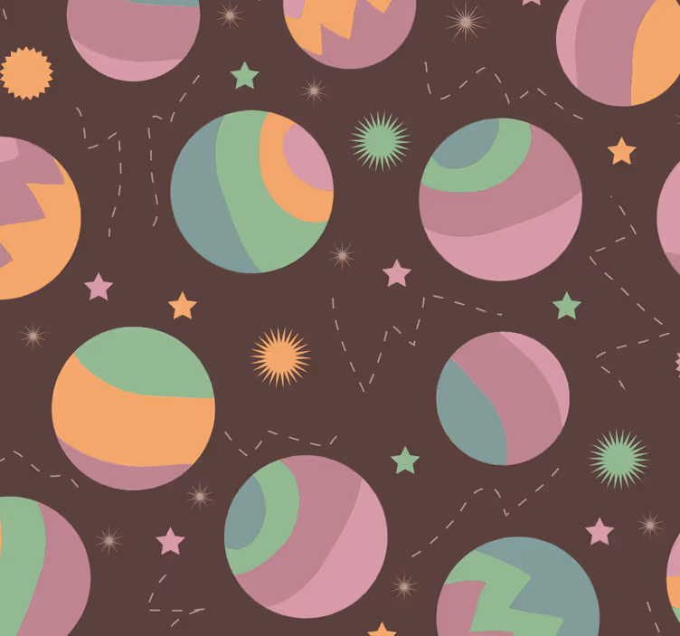 Papel pintado infantil patrón de lunares cósmico - TenVinilo