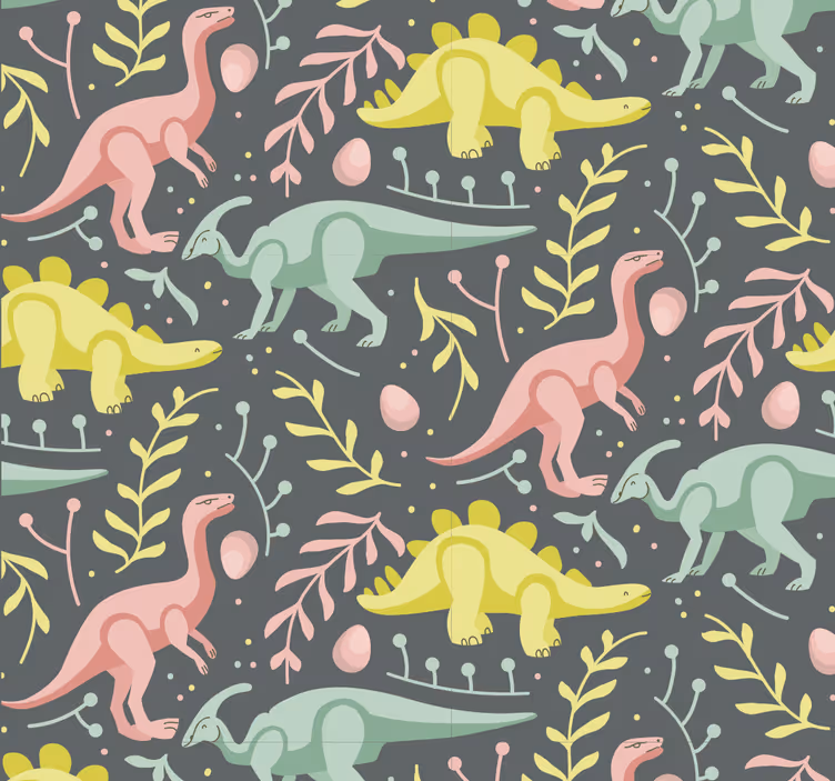 Papel pintado dinosaurios juego de dibujos animados - TenVinilo