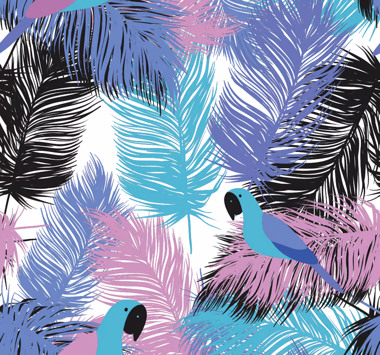 Papel pintado loros refugio tropical - TenVinilo