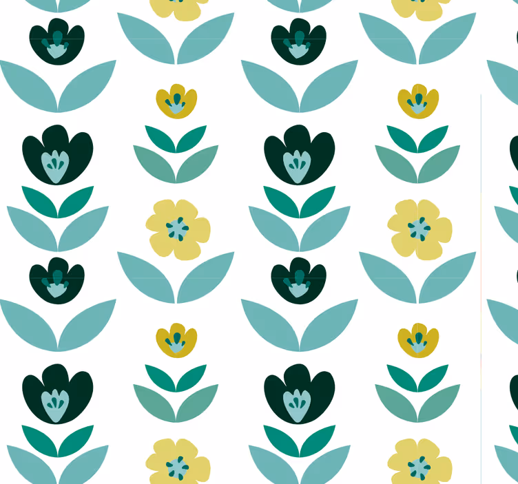 Papel pintado dormitorio flores azules en vertical - TenVinilo