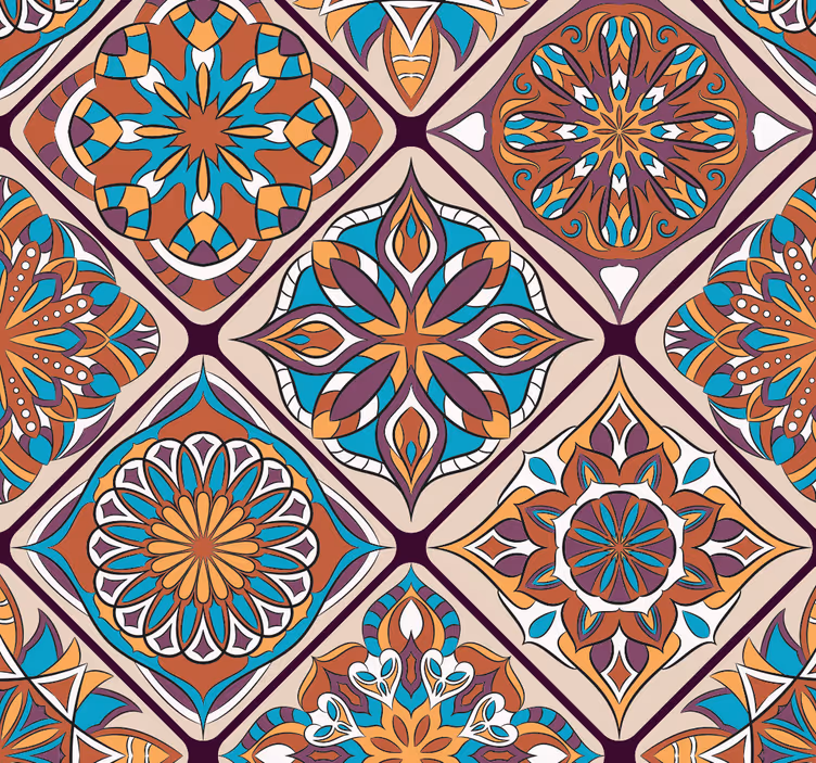 Papel ornamental azulejos hidráulicos - TenVinilo