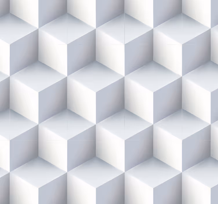 Papel pintado 3D cuadros color blanco - TenVinilo
