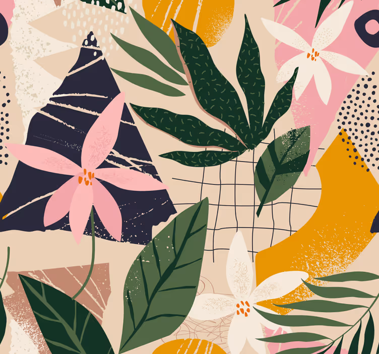 Papel pintado flores jardín casero - TenVinilo