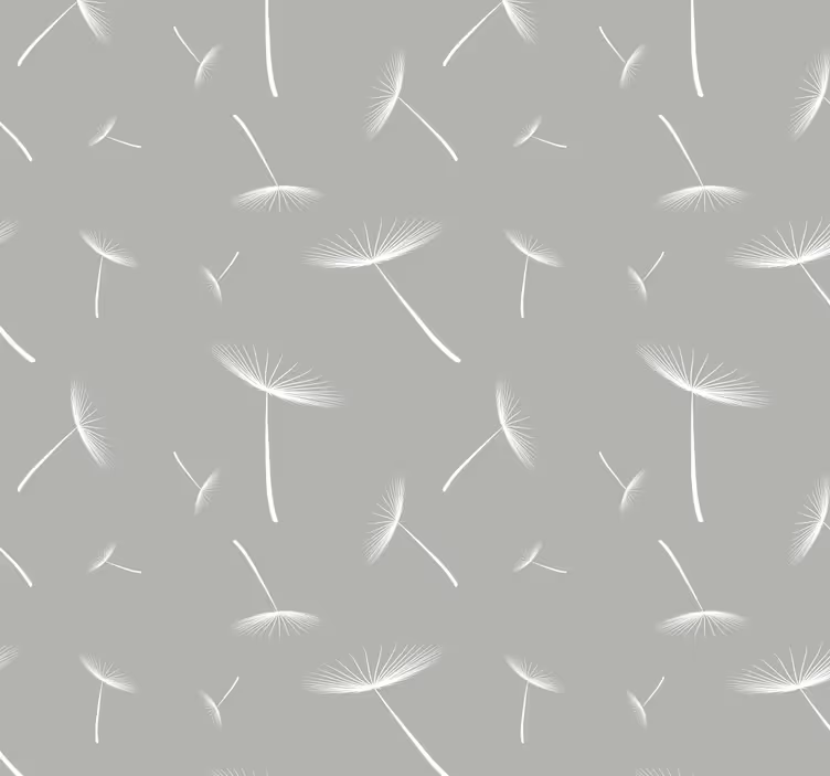 Papel pintado dormitorio flores gris dientes de león - TenVinilo