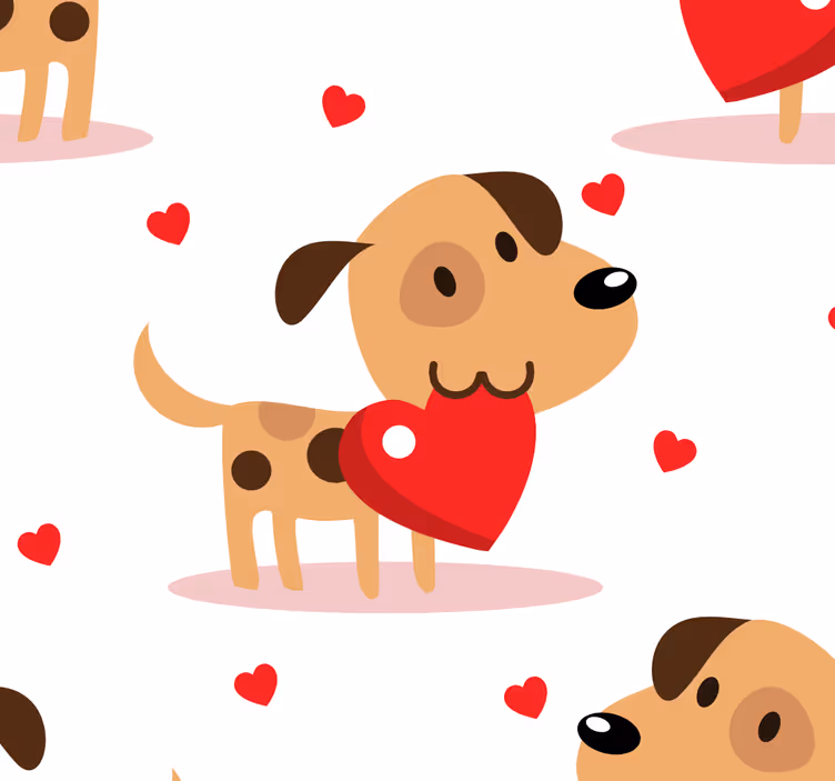 Papel pintado perros amor de cachorros - TenVinilo
