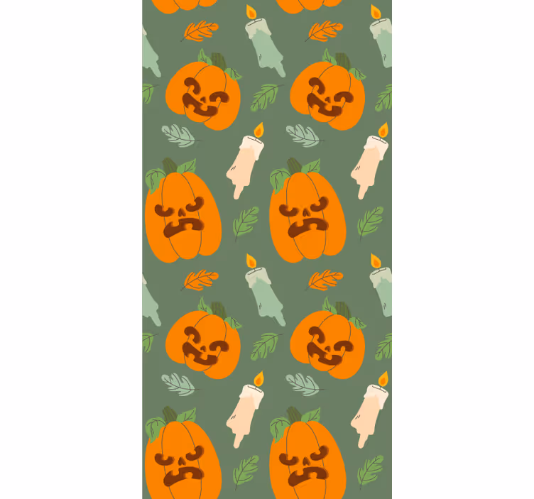 Papel pintado Halloween diseño de calabaza espeluznante - TenVinilo