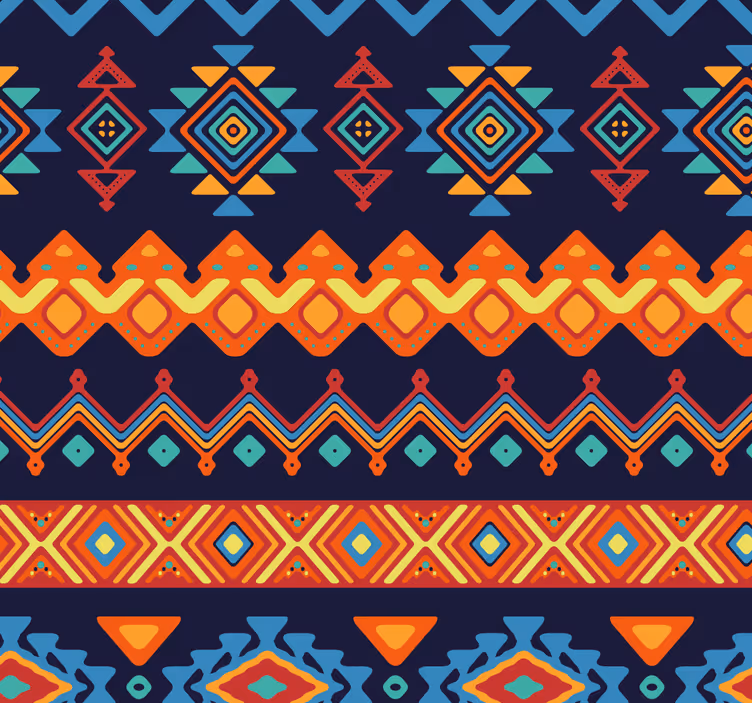 Papel pintado recibidor fusión de patrones aztecas - TenVinilo
