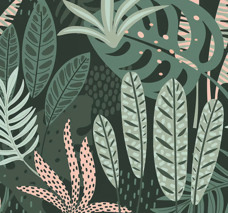 Papel pintado salón árboles palmeras veraniegas - TenVinilo