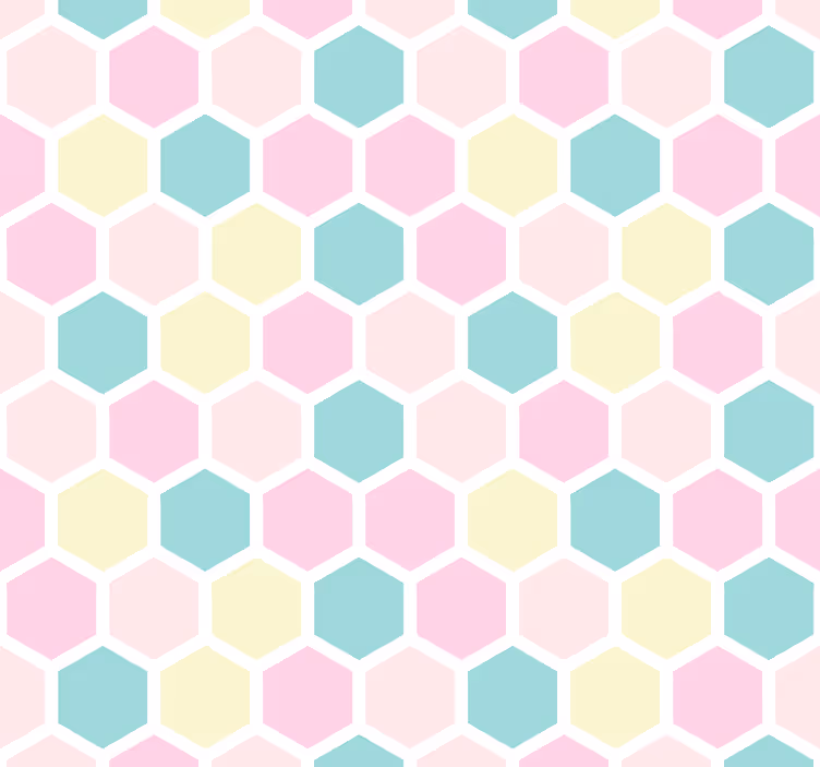 Papel pintado geométrico patrón hexagonal - TenVinilo