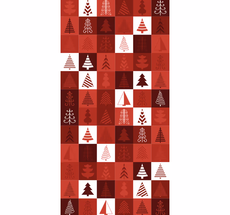 Papel pintado navidad patrones de arboles festivos - TenVinilo