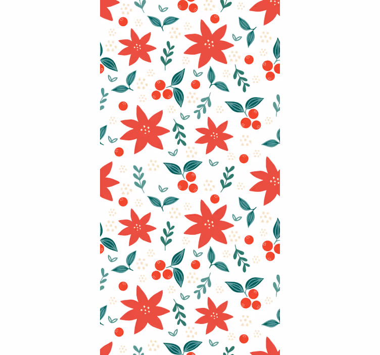 Papel pintado navidad patrón de flores de pascua festivas - TenVinilo