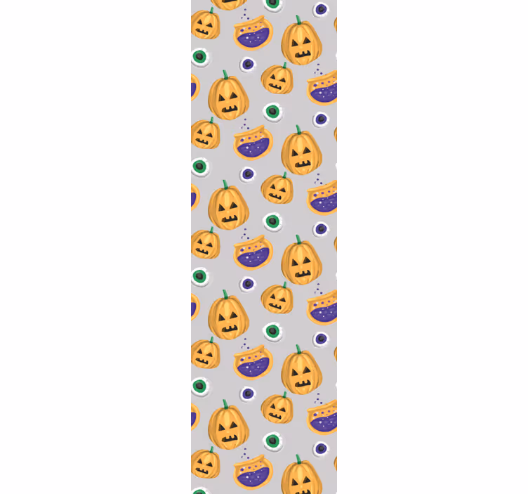 Papel pintado Halloween patrón de calabaza - TenVinilo