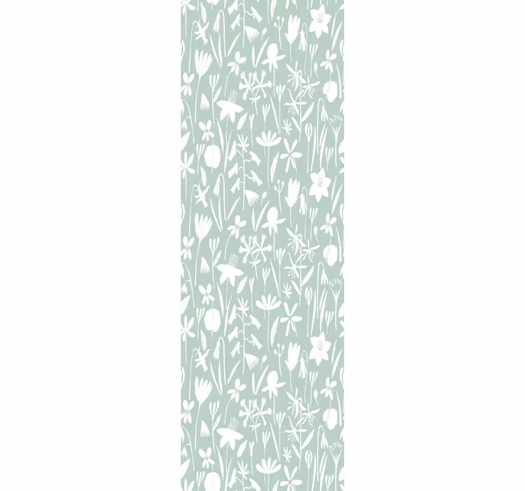 Papel pintado flores siluetas botánicas - TenVinilo