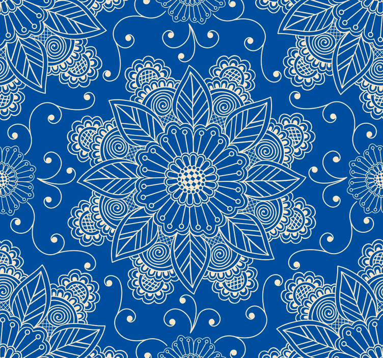 Papel pintado azulejos ornamental cuadrado - TenVinilo