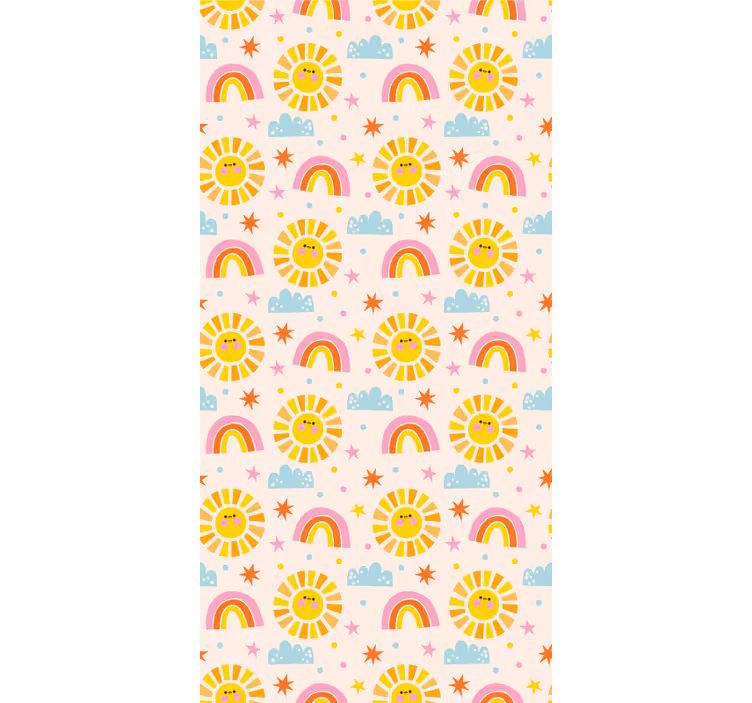 Papel pintado bebé arco iris de sol - TenVinilo
