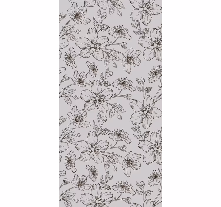 Papel pintado flores elegancia de dibujo floral - TenVinilo