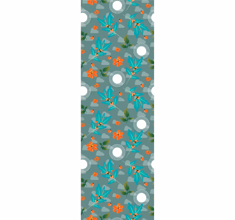 Papel pintado comedor florales geométricos - TenVinilo