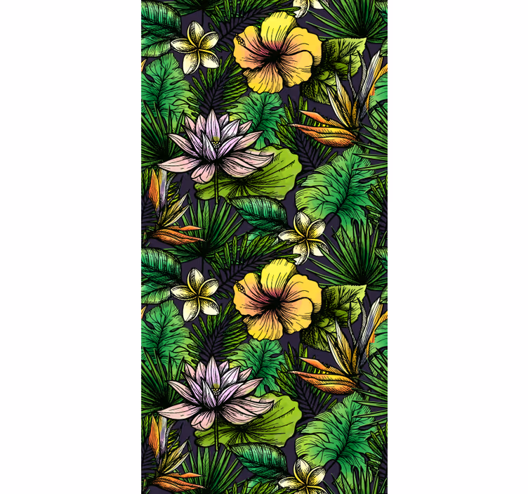 Papel pintado naturaleza floración tropical - TenVinilo