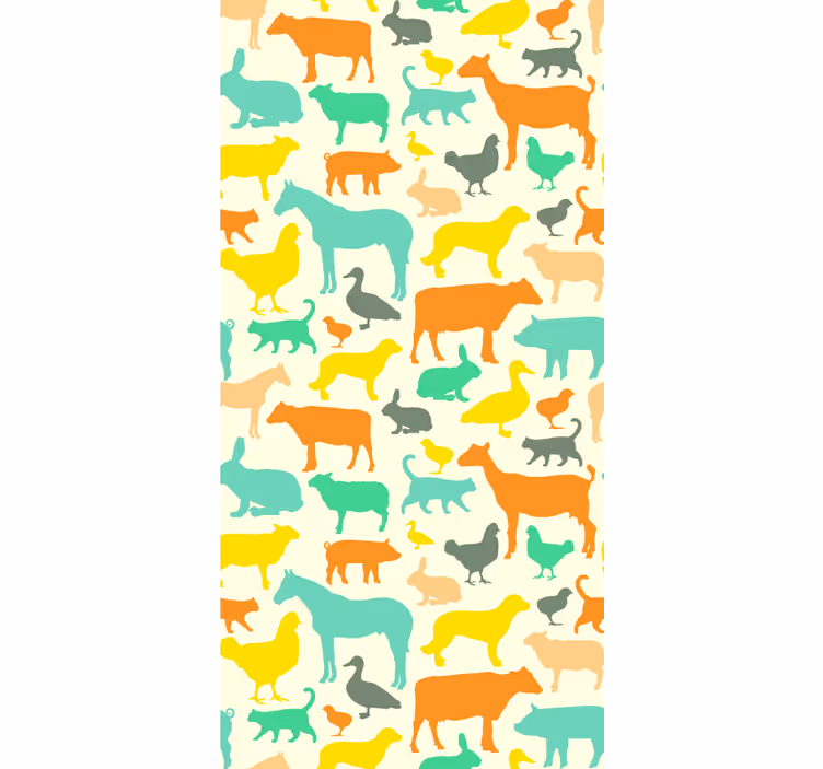 Papel pintado animal siluetas de animales - TenVinilo