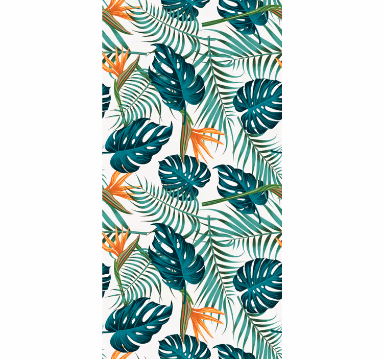 Papel pintado hojas estampado de hojas tropicales - TenVinilo