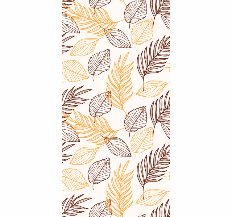 Papel pintado hojas patrón de follaje de otoño - TenVinilo