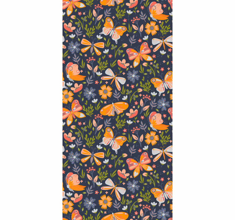 Papel pintado mariposas panel del jardín de lepidópteros - TenVinilo