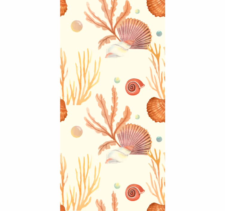 Papel pintado naturaleza patrón de concha - TenVinilo