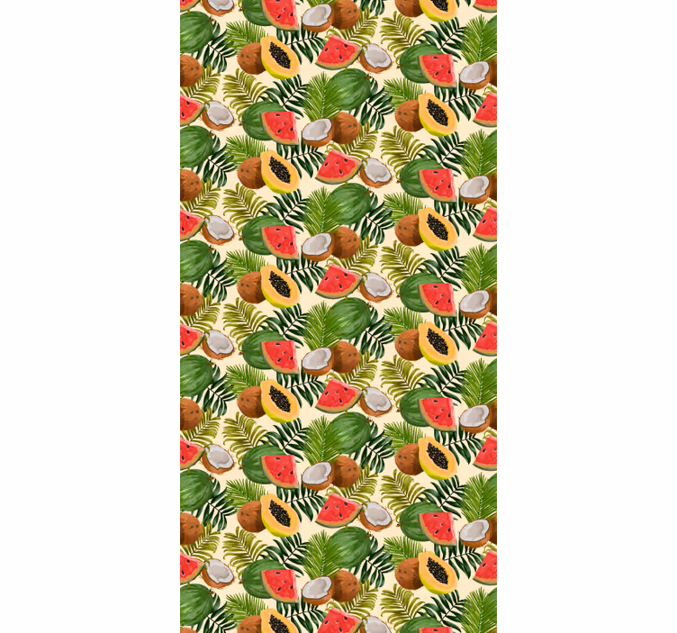 Papel pintado naturaleza fiesta de frutas tropicales - TenVinilo