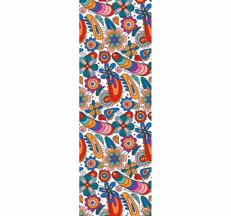 Papel pintado flores patrón floral caprichoso - TenVinilo