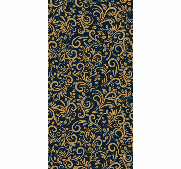 Papel pintado floral patrón de follaje adornado - TenVinilo