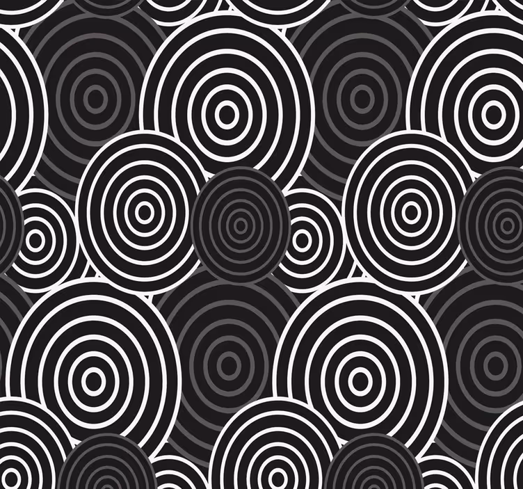 Papel pintado geométrico círculos concéntricos - TenVinilo