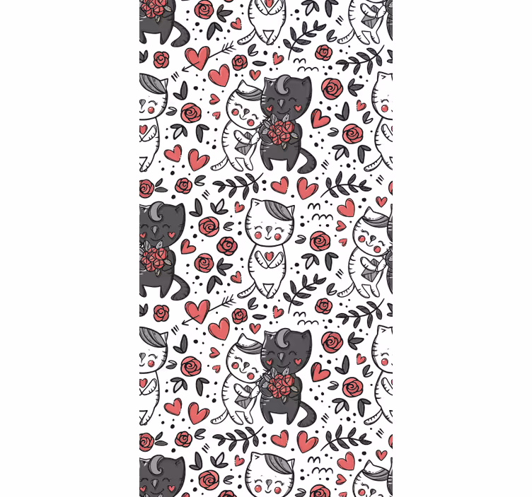 Papel pintado gatos delicia floral felina - TenVinilo