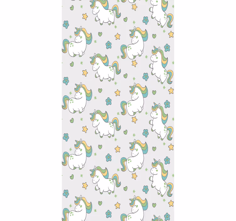Papel pintado infantil fantasía de unicornio - TenVinilo