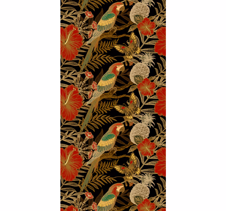 Papel pintado loros motivo de loro tropical - TenVinilo