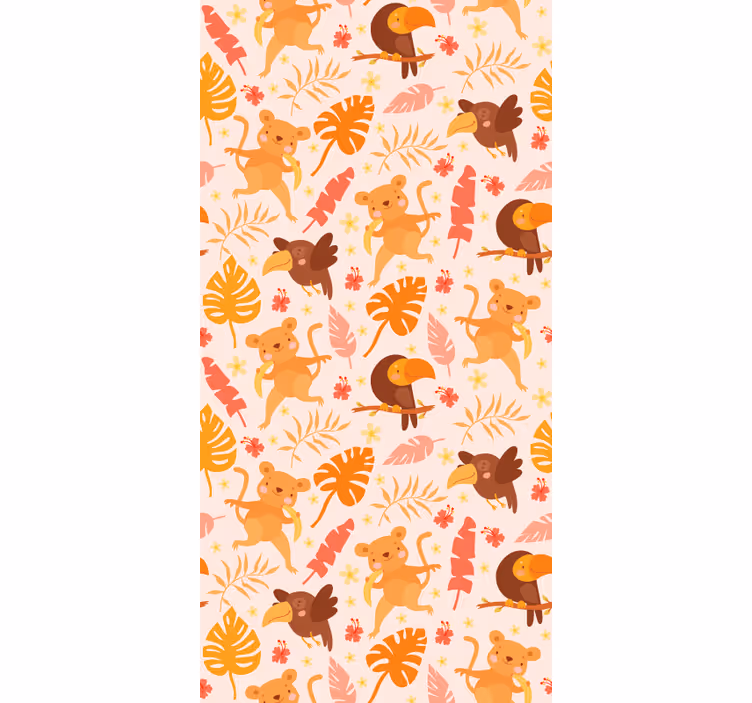 Papel pintado gatos fauna juguetona de la selva - TenVinilo