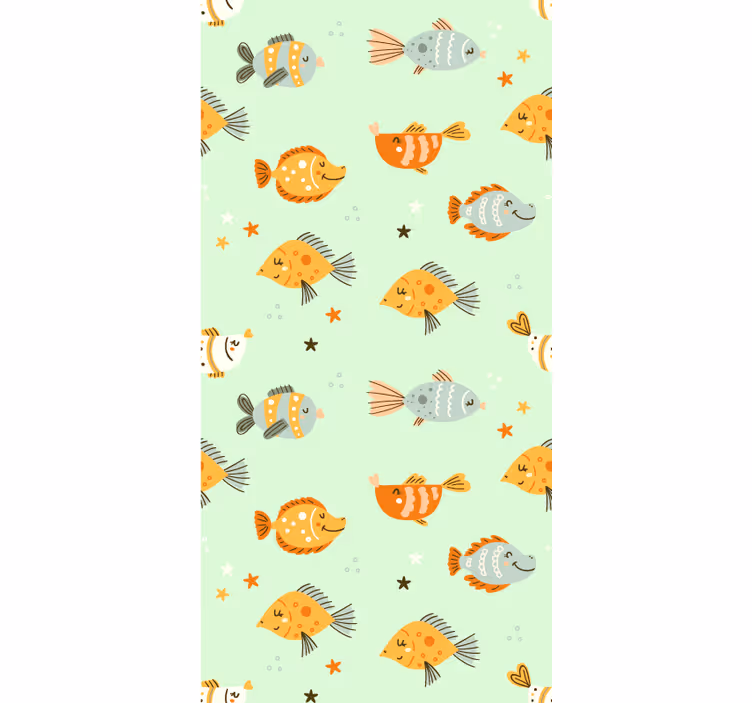 Papel pintado peces patrón de amigos acuáticos - TenVinilo