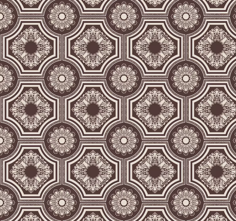 Papel pintado azulejos baldosa clásica marrón - TenVinilo