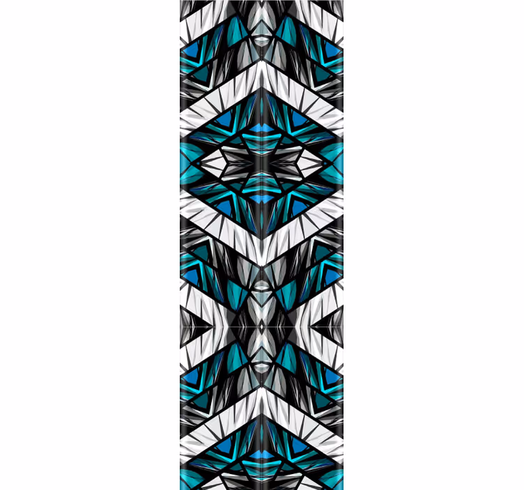Papel pintado de arte Fresco graffiti negro, azul y blanco - TenVinilo
