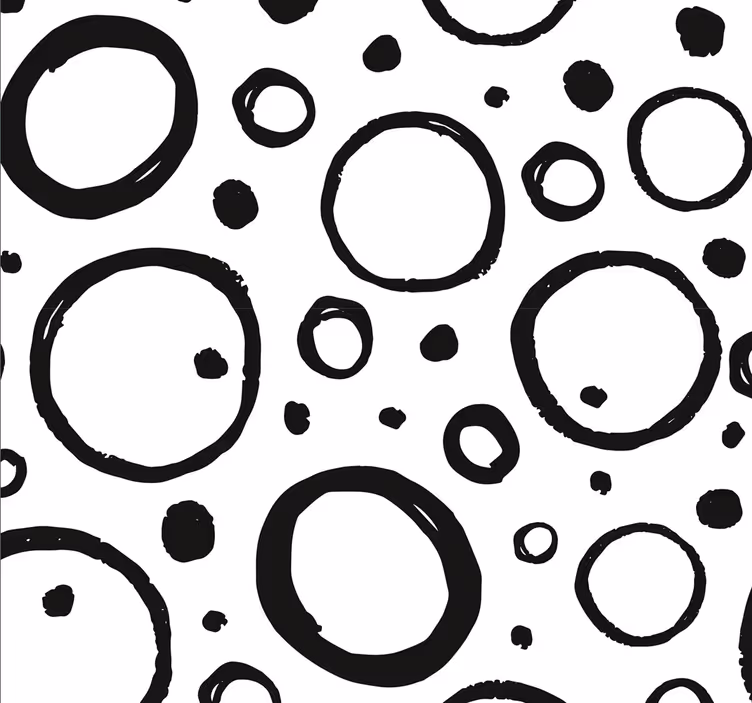 Papel pintado geométrico burbujas negras - TenVinilo