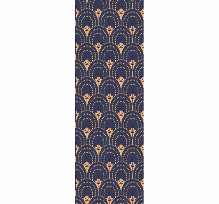 Papel pintado despacho patrón de abanico adornado - TenVinilo