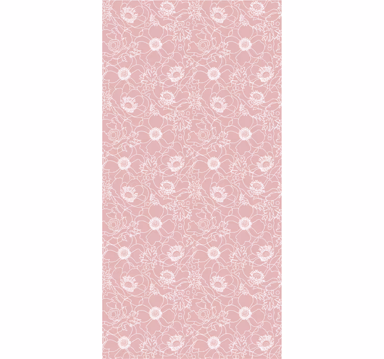 Papel pintado flores motivo de contorno floral - TenVinilo