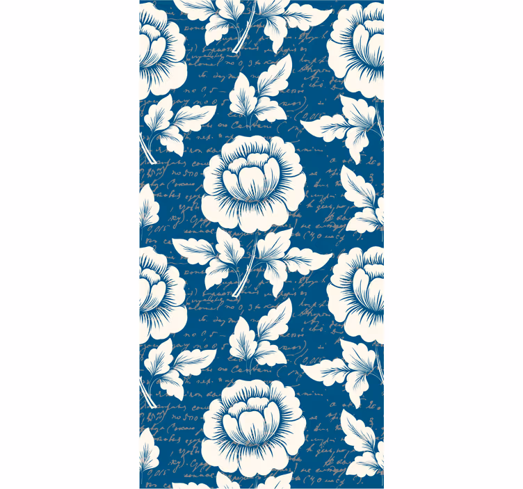 Papel pintado floral escritura floral elegante - TenVinilo