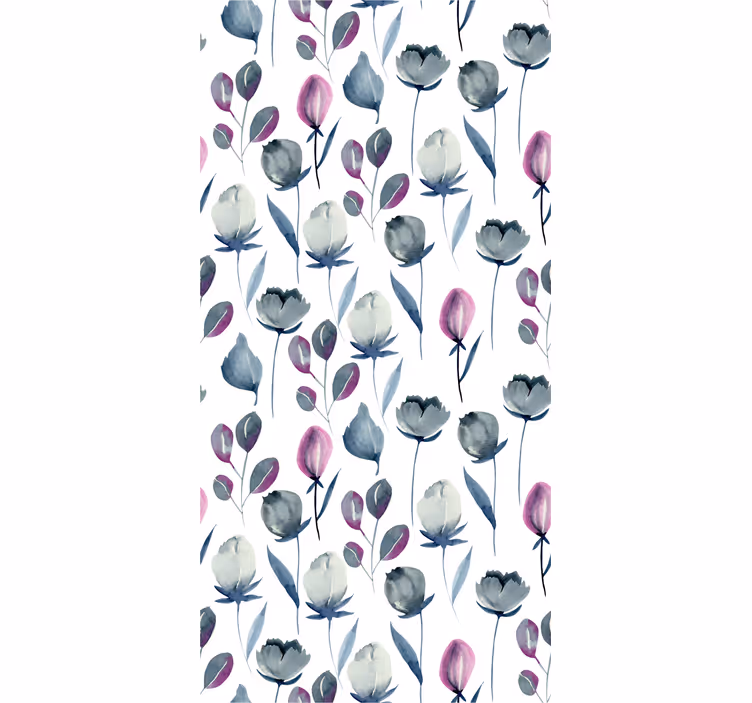 Papel pintado flores ramos de acuarela - TenVinilo