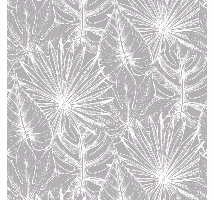papel pintado troncos Palmera tropical gris claro - TenVinilo
