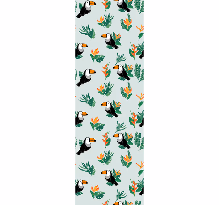 Papel pintado animal diseño de tucanes tropicales - TenVinilo