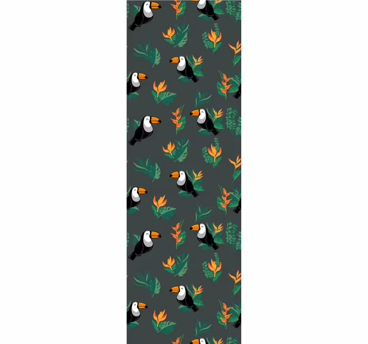 Papel pintado pájaros patrón de tucán - TenVinilo