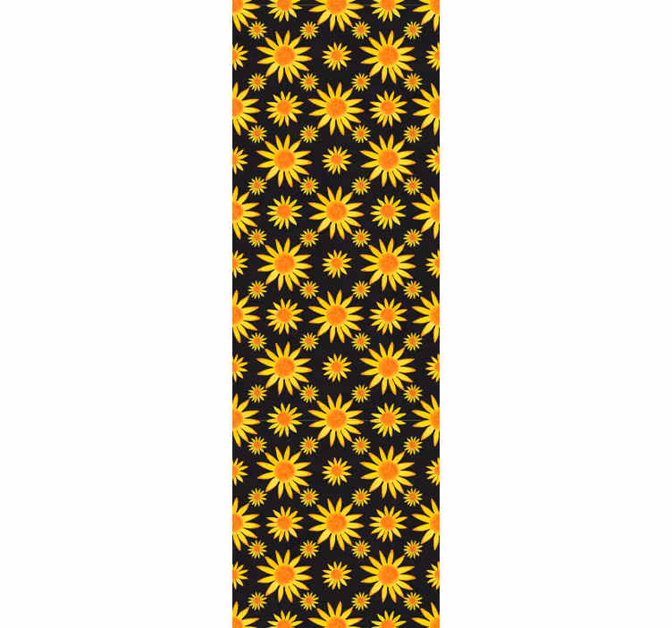 Papel pintado flores patrón de girasol - TenVinilo