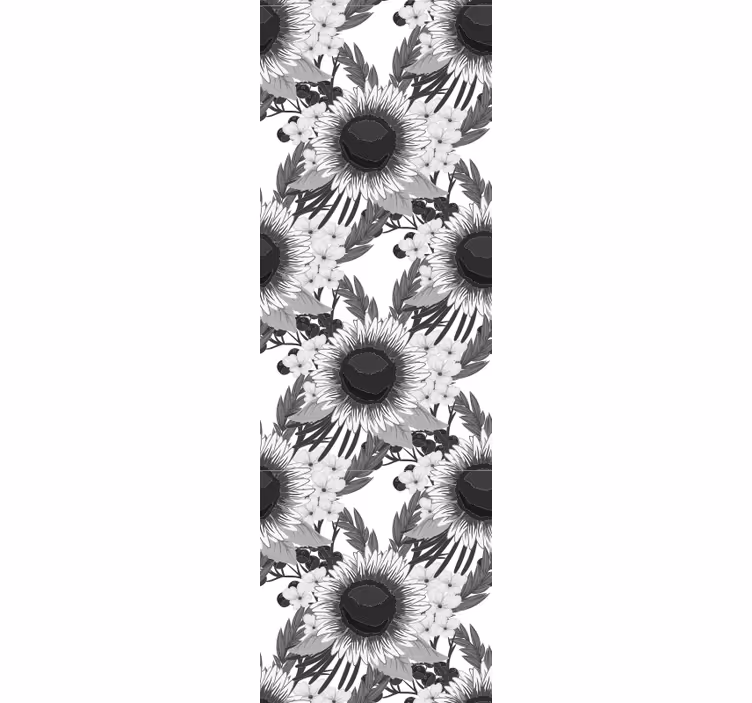 Papel pintado flores girasoles monocromáticos - TenVinilo