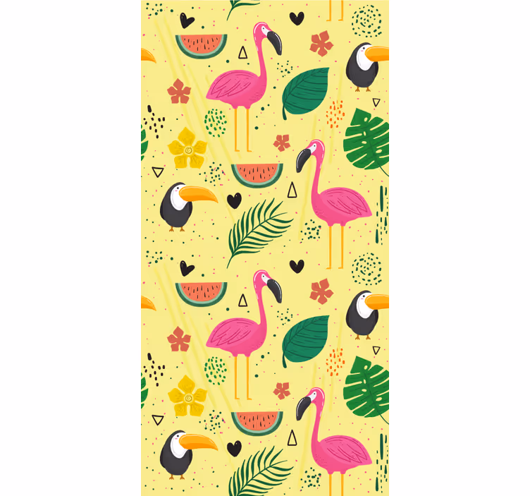 Papel pintado pájaros motivos de aves tropicales - TenVinilo